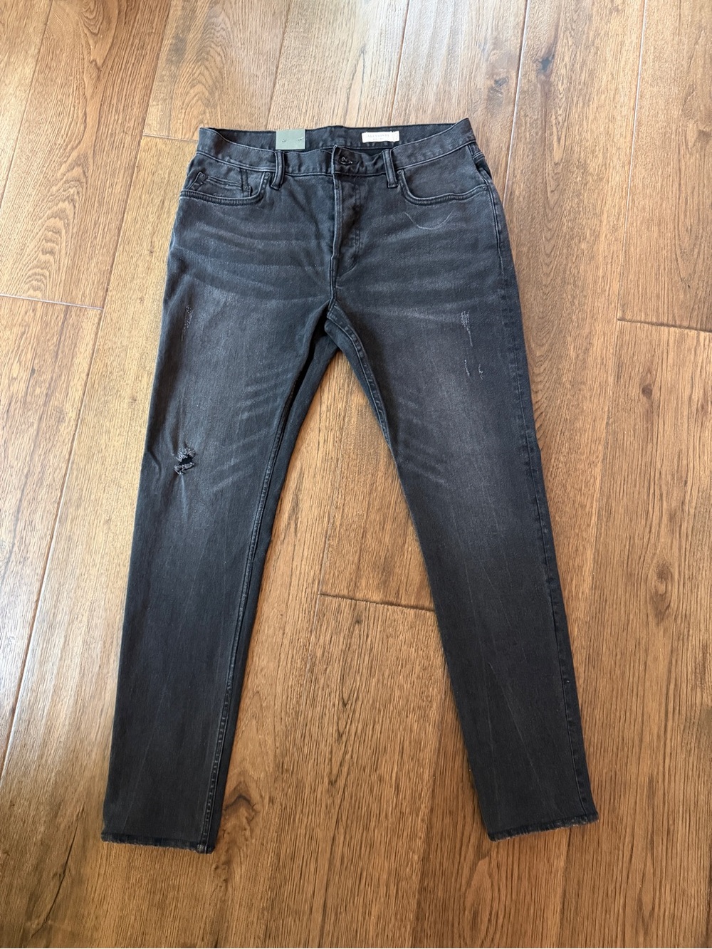 NWT All Saints Men's Black Slim Fit Jeans